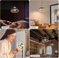 ZOTOYI E27 LED mennyezeti lámpa ventilátor távirányítóval, 1700 lm 6