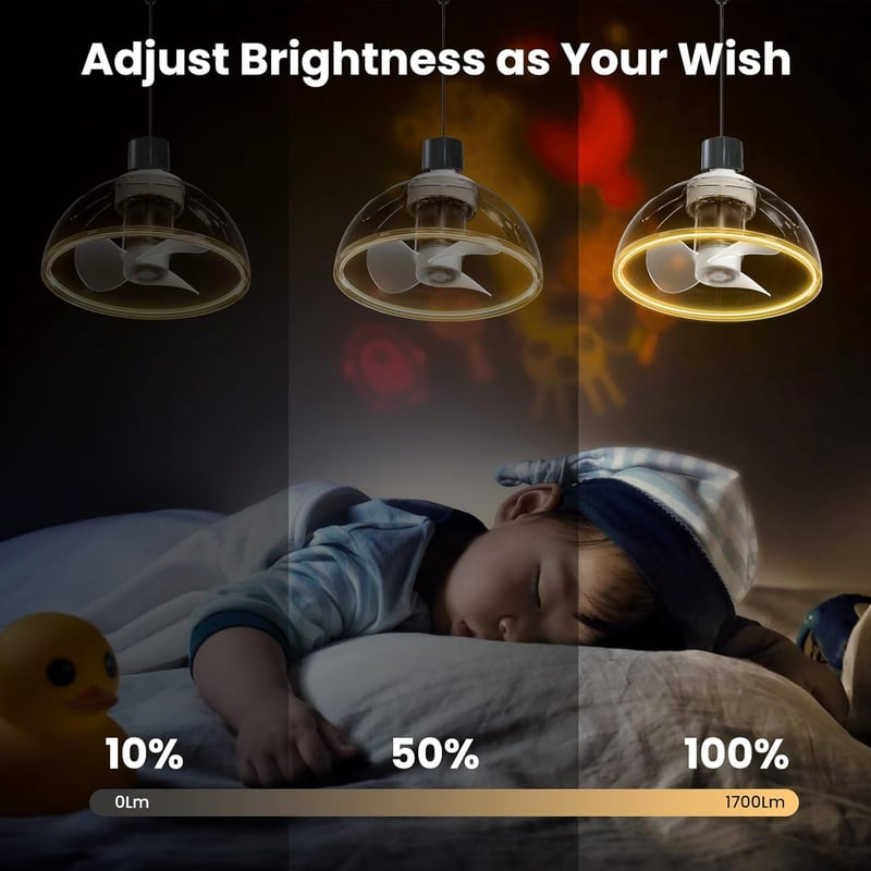 ZOTOYI E27 LED mennyezeti lámpa ventilátor távirányítóval, 1700 lm