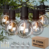 ZOTOYI Vintage LED Fényfüzér 60m, IP65 Vízálló, 100+4 G40 Törhetetlen Izzóval, Beltéri-Kültéri Dekoráció Kerthez, Partikhoz, Teraszra 1
