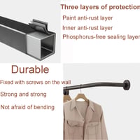 ZOUXIKOU Suport pentru haine din metal, stil industrial cu țevi groase, bară pentru haine montată pe perete, organizator pentru dressing 6