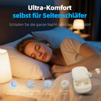 ZOVIMAX Bezdrôtové Bluetooth slúchadlá, slúchadlá na spanie pre ľudí spiacich na boku 2026, Bluetooth 5.4, biely šum, 6 EQ, LED, 40 hodín výdrže batérie, mini slúchadlá do uší na spanie 2
