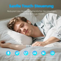 ZOVIMAX Bezdrôtové Bluetooth slúchadlá, slúchadlá na spanie pre ľudí spiacich na boku 2026, Bluetooth 5.4, biely šum, 6 EQ, LED, 40 hodín výdrže batérie, mini slúchadlá do uší na spanie 8
