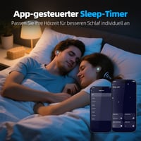 ZOVIMAX Bezdrôtové Bluetooth slúchadlá, slúchadlá na spanie pre ľudí spiacich na boku 2026, Bluetooth 5.4, biely šum, 6 EQ, LED, 40 hodín výdrže batérie, mini slúchadlá do uší na spanie 6