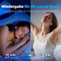 ZOVIMAX Bezdrôtové Bluetooth slúchadlá, slúchadlá na spanie pre ľudí spiacich na boku 2026, Bluetooth 5.4, biely šum, 6 EQ, LED, 40 hodín výdrže batérie, mini slúchadlá do uší na spanie 5