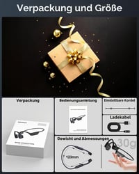 ZOVIMAX Bluetooth 6.0 slúchadlá s kostným vedením, vodotesnosť IP68 na plávanie, 32 GB MP3 prehrávač, 12-hodinová výdrž batérie, športové slúchadlá s otvorenou konštrukciou na behanie a cyklistiku 9