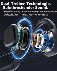 ZOVIMAX Bluetooth 6.0 slúchadlá s kostným vedením, vodotesnosť IP68 na plávanie, 32 GB MP3 prehrávač, 12-hodinová výdrž batérie, športové slúchadlá s otvorenou konštrukciou na behanie a cyklistiku 6