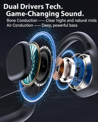 ZOVIMAX Bluetooth 6.0 slúchadlá s kostným vedením, IP68 vodotesné, s MP3 prehrávačom, 8GB pamäťou, 12-hodinovou výdržou batérie, s otvorenou konštrukciou, športový headset na plávanie 6