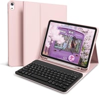 zoyu iPad (A16) 11" 2025 / 10. gen 10,9" 2022 Bluetooth QWERTZ billentyűzetes tok - rózsaszín 1
