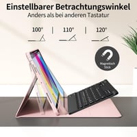 zoyu iPad (A16) 11" 2025 / 10. gen 10,9" 2022 Bluetooth QWERTZ billentyűzetes tok - rózsaszín 4