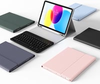 zoyu iPad (A16) 11" 2025 / 10. gen 10,9" 2022 Bluetooth QWERTZ billentyűzetes tok - rózsaszín 7