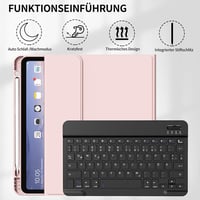 zoyu iPad (A16) 11" 2025 / 10. gen 10,9" 2022 Bluetooth QWERTZ billentyűzetes tok - rózsaszín 3