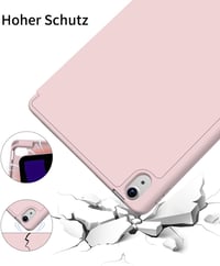 Obal na iPad ZOYU pre 11. generáciu 2025 / 10. generáciu 2022 (10,9 palca) – ružový, s držiakom na ceruzku, TPU zadný kryt, skladací stojan, automatické prebudenie 4