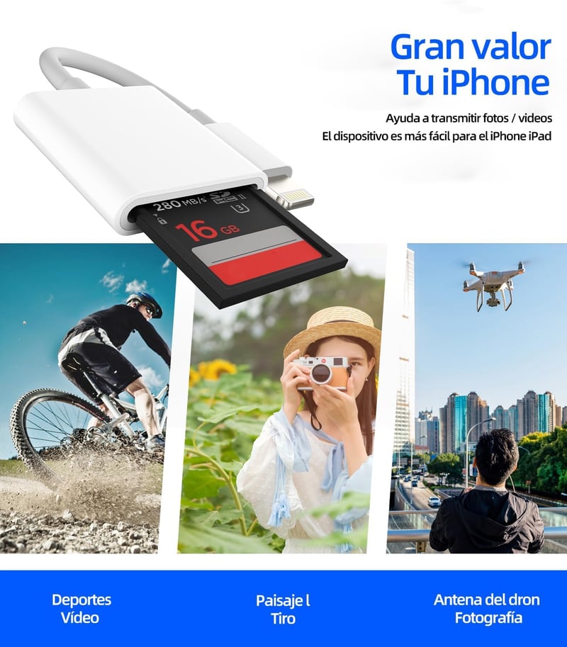 Zoyuzan SD kártya olvasó adapter iPhone 14 13 12 11 Pro iPad Lightning csatlakozó