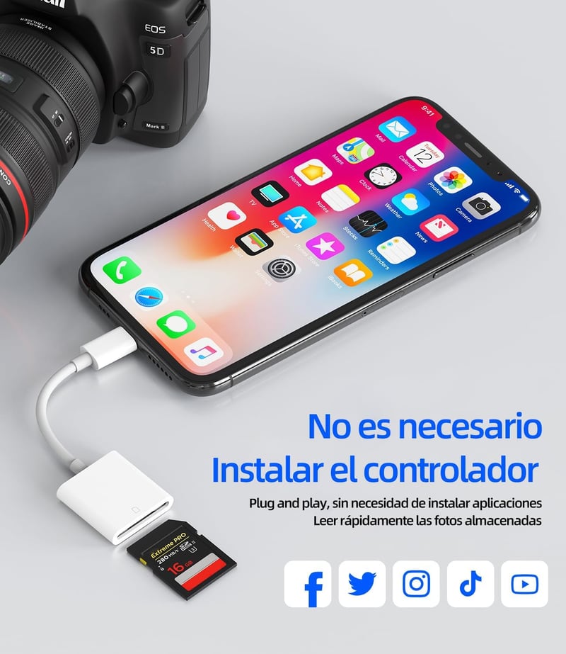 Zoyuzan SD kártya olvasó adapter iPhone 14 13 12 11 Pro iPad Lightning csatlakozó