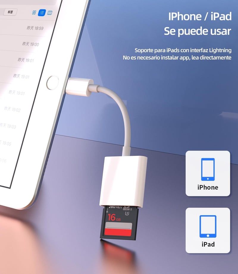 Zoyuzan SD kártya olvasó adapter iPhone 14 13 12 11 Pro iPad Lightning csatlakozó