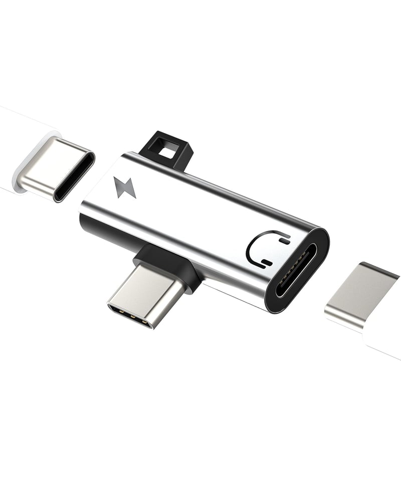Adaptér zoyuzan USB-C na jack 2 v 1 s DAC, strieborný