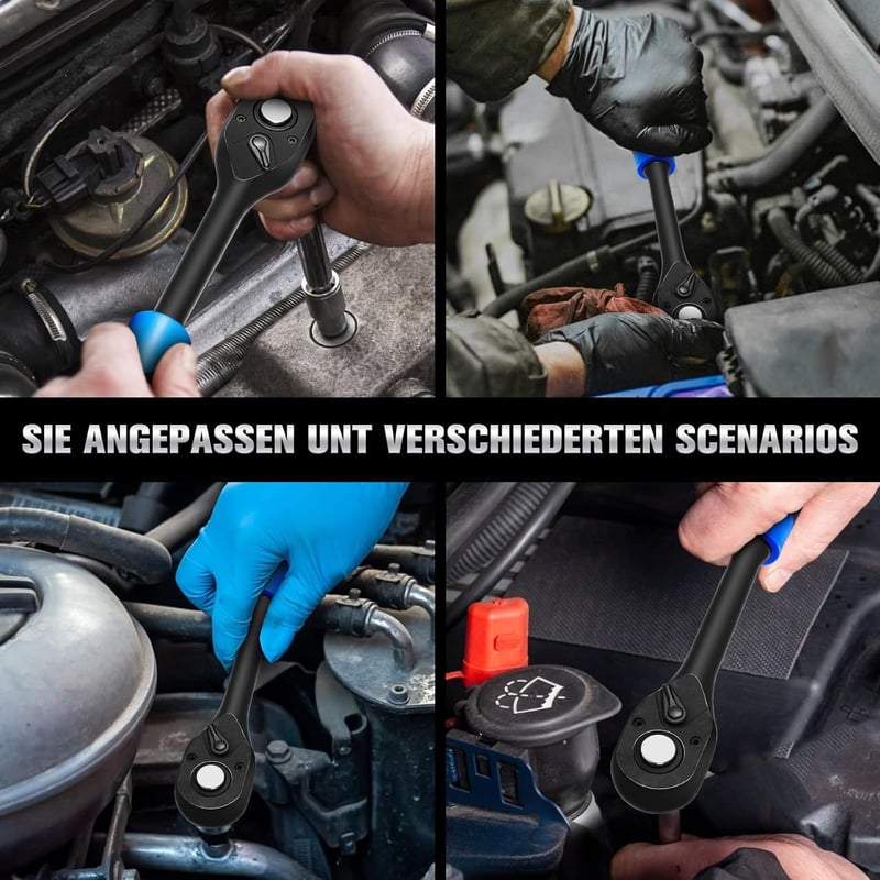 zozoa 1/4 hüvelykes kétirányú racsnis hajtókulcs 90 foggal gyorskioldással ergonomikus puha markolattal króm-molibdén acél 4 fok 13 Nm