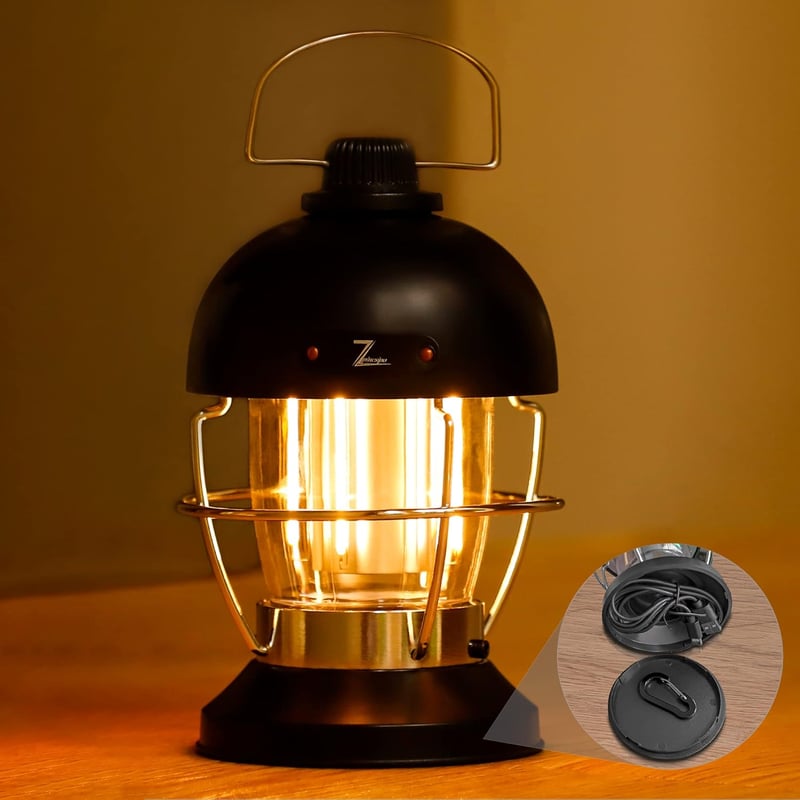 Zpincsipo 5000mAh LED Kemping Lámpa Újratölthető, 400LM Meleg Fehér Fény, 3 Üzemmód, Vészvilágítás
