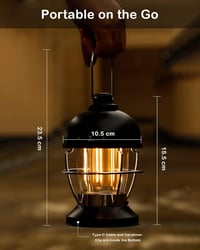 Zpincsipo 5000mAh LED Kemping Lámpa Újratölthető, 400LM Meleg Fehér Fény, 3 Üzemmód, Vészvilágítás 4