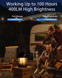 Zpincsipo 5000mAh LED Kemping Lámpa Újratölthető, 400LM Meleg Fehér Fény, 3 Üzemmód, Vészvilágítás 2