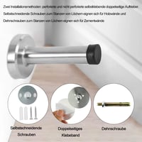 ZPPZ Rozsdamentes Acél Ajtórögzítő Fali Ütközővel 12cm 3