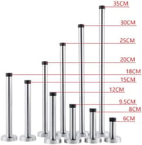 ZPPZ Rozsdamentes Acél Ajtórögzítő Fali Ütközővel 12cm 2