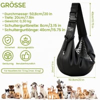 ZQEJEFD Geantă și rucsac de transport pentru câini de talie mică de până la 7,5 kg, geantă de transport reversibilă cu baretă reglabilă pentru plimbări și activități în aer liber 2