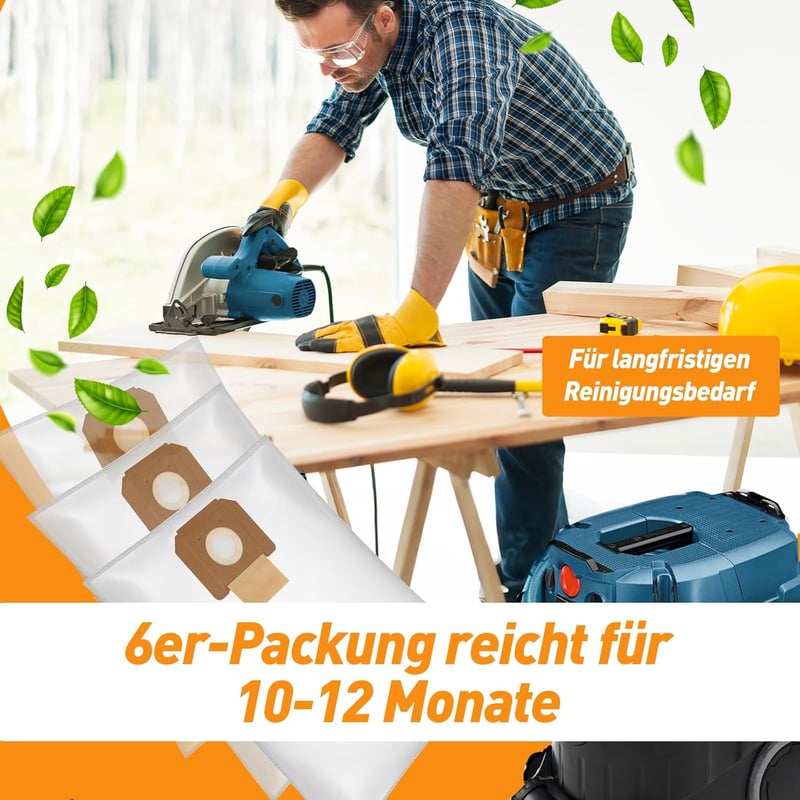 ZQZiQi 6db Bosch GAS 35 L AFC/SFC+ porszívó zsák szűrő csere