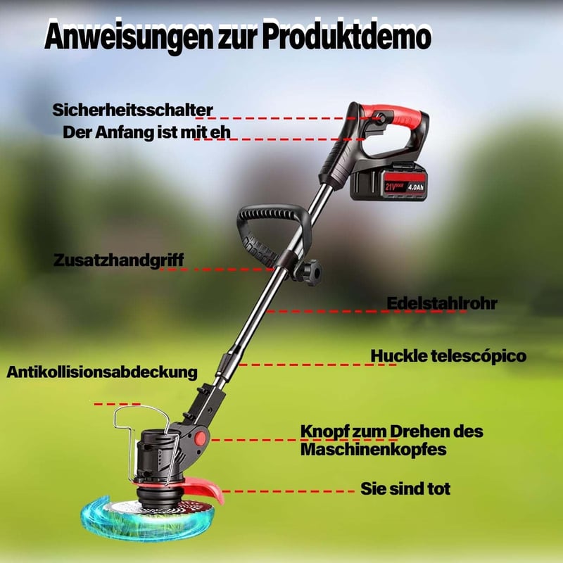 ZREBZYR Akkumulátoros Fűnyíró 2x4.0Ah Akkuval és Töltővel