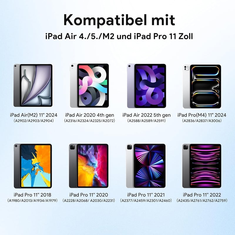 Zspeed iPad Pro 11 tok billentyűzet nélkül Air 11 M2/5/4 kompatibilis