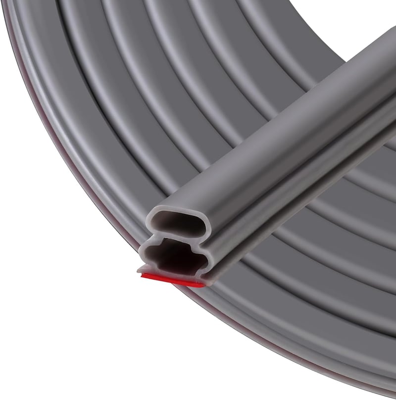 ZSRedHong Ajtó Tömítőszalag Öntapadós 10x10mm 6m Szürke Hangszigetelő Vízálló - 10mm(B)*10mm(D)/ 6m(L), Gray