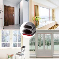ZSRedHong Ajtó Tömítőszalag Öntapadós 10x10mm 6m Szürke Hangszigetelő Vízálló - 10mm(B)*10mm(D)/ 6m(L), Gray 6