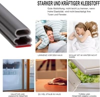 ZSRedHong Ajtó Tömítőszalag Öntapadós 10x10mm 6m Szürke Hangszigetelő Vízálló - 10mm(B)*10mm(D)/ 6m(L), Gray 7