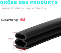 ZSRedHong Fekete Tömítőszalag Öntapadós 10x10mm Ajtó Ablak Gumitömítés 6m 2
