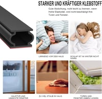 ZSRedHong Öntapadós Ajtószigetelő Szalag 12mm×8mm×6m - Vízálló Gumitömítés Ajtókerethez, Rugalmas Huzatgátló Tömítőcsík, Fekete 6