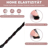 ZSRedHong Öntapadós Ajtószigetelő Szalag 12mm×8mm×6m - Vízálló Gumitömítés Ajtókerethez, Rugalmas Huzatgátló Tömítőcsík, Fekete 4