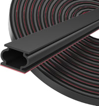 ZSRedHong Öntapadós Ajtószigetelő Szalag 12mm×8mm×6m - Vízálló Gumitömítés Ajtókerethez, Rugalmas Huzatgátló Tömítőcsík, Fekete 1