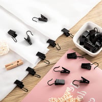 ZTMAKYLH 50 bucăți clipsuri metalice cu cârlige pentru draperii, cleme din oțel inoxidabil pentru decorațiuni de Crăciun, prosoape, fotografii și perdele 6