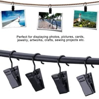 ZTMAKYLH 50 bucăți clipsuri metalice cu cârlige pentru draperii, cleme din oțel inoxidabil pentru decorațiuni de Crăciun, prosoape, fotografii și perdele 7