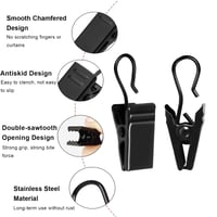 ZTMAKYLH 50 bucăți clipsuri metalice cu cârlige pentru draperii, cleme din oțel inoxidabil pentru decorațiuni de Crăciun, prosoape, fotografii și perdele 3