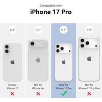 ZTOFERA kryt na iPhone 17 Pro, zrkadlovo krištáľovo čistý, TPU+PC, kompletná ochrana fotoaparátu, nárazuvzdorný – priehľadný 2
