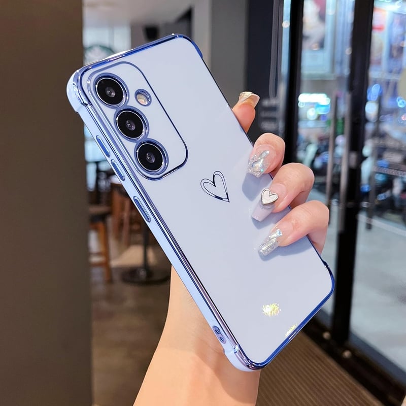 ZTOFERA Samsung Galaxy A54 5G szilikon tok szív mintával - Sierra Blue