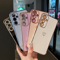 ZTOFERA Samsung Galaxy A54 5G szilikon tok szív mintával - Sierra Blue 4