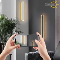 ZTWLEED 120 cm Modern LED Fali Lámpa - 44W, 3 Színhőmérséklet (3000K/4000K/6000K), Fekete Alumínium, Nappali, Hálószoba, Folyosó Világítás 5
