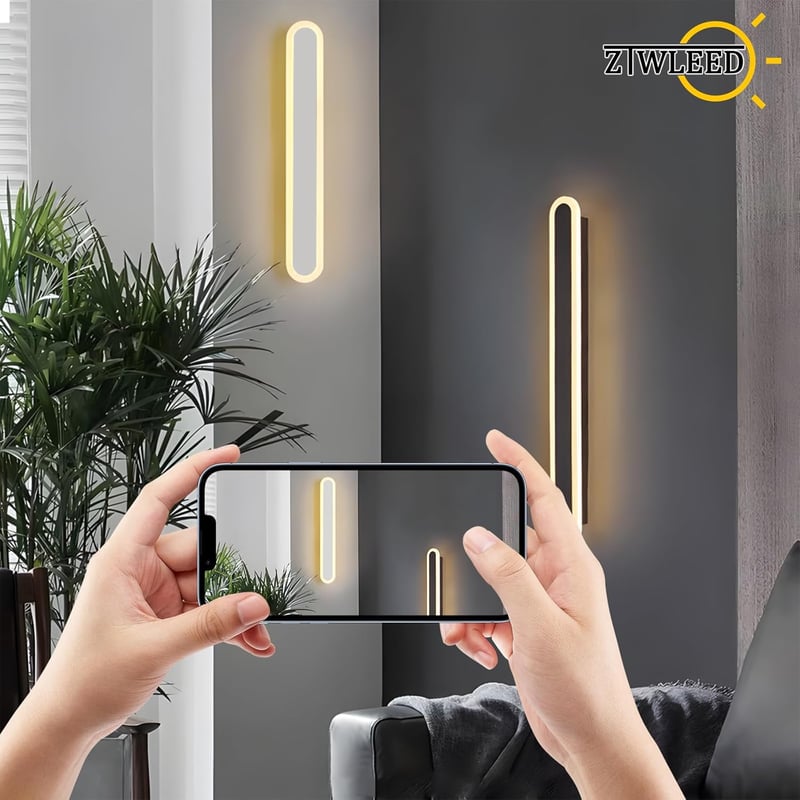 ZTWLEED 120 cm Modern LED Fali Lámpa - 44W, 3 Színhőmérséklet (3000K/4000K/6000K), Fekete Alumínium, Nappali, Hálószoba, Folyosó Világítás