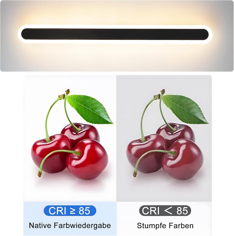 ZTWLEED 120 cm Modern LED Fali Lámpa - 44W, 3 Színhőmérséklet (3000K/4000K/6000K), Fekete Alumínium, Nappali, Hálószoba, Folyosó Világítás