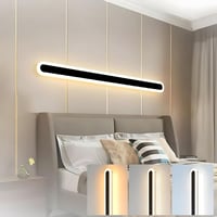 ZTWLEED 120 cm Modern LED Fali Lámpa - 44W, 3 Színhőmérséklet (3000K/4000K/6000K), Fekete Alumínium, Nappali, Hálószoba, Folyosó Világítás 1