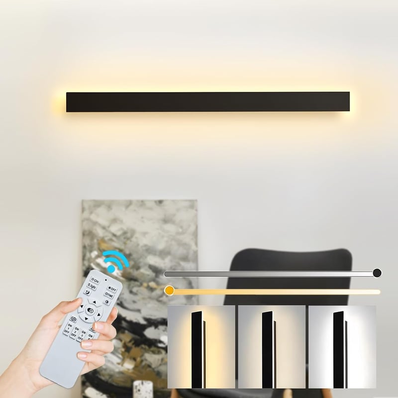 ZTWLEED Fali LED Lámpa 32W - Távirányítós, Fényerőszabályozható (10-100%), 80 cm, Fekete, Modern Dizájn Hálószobába, Nappaliba

AI: I've cre