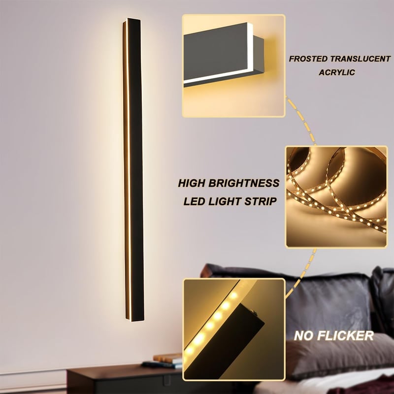 ZTWLEED Fali LED Lámpa 32W - Távirányítós, Fényerőszabályozható (10-100%), 80 cm, Fekete, Modern Dizájn Hálószobába, Nappaliba

AI: I've cre