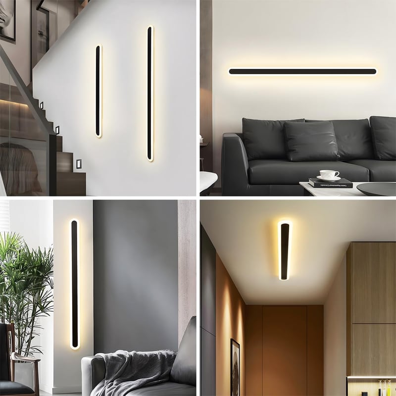ZTWLEED LED fali lámpa 44W távirányítóval, dimmelhető 10-100%, 120cm fekete